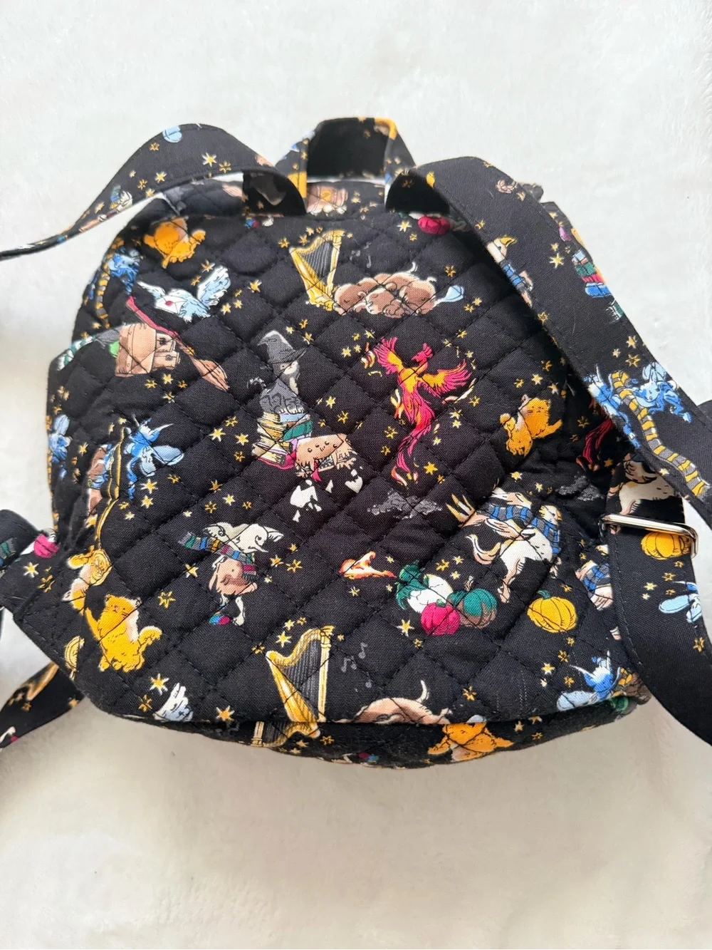 Vera Bradley Harry Potter Friends at Hogsworth Black Quilted Mini Backpack